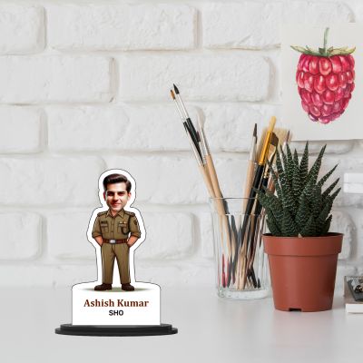 Personalized Police Caricature Gift for Police Man  Caricature Photo Frame For Police Officer  Birthday Gift For Police Officer  Gift for Friends, Brother, Husband